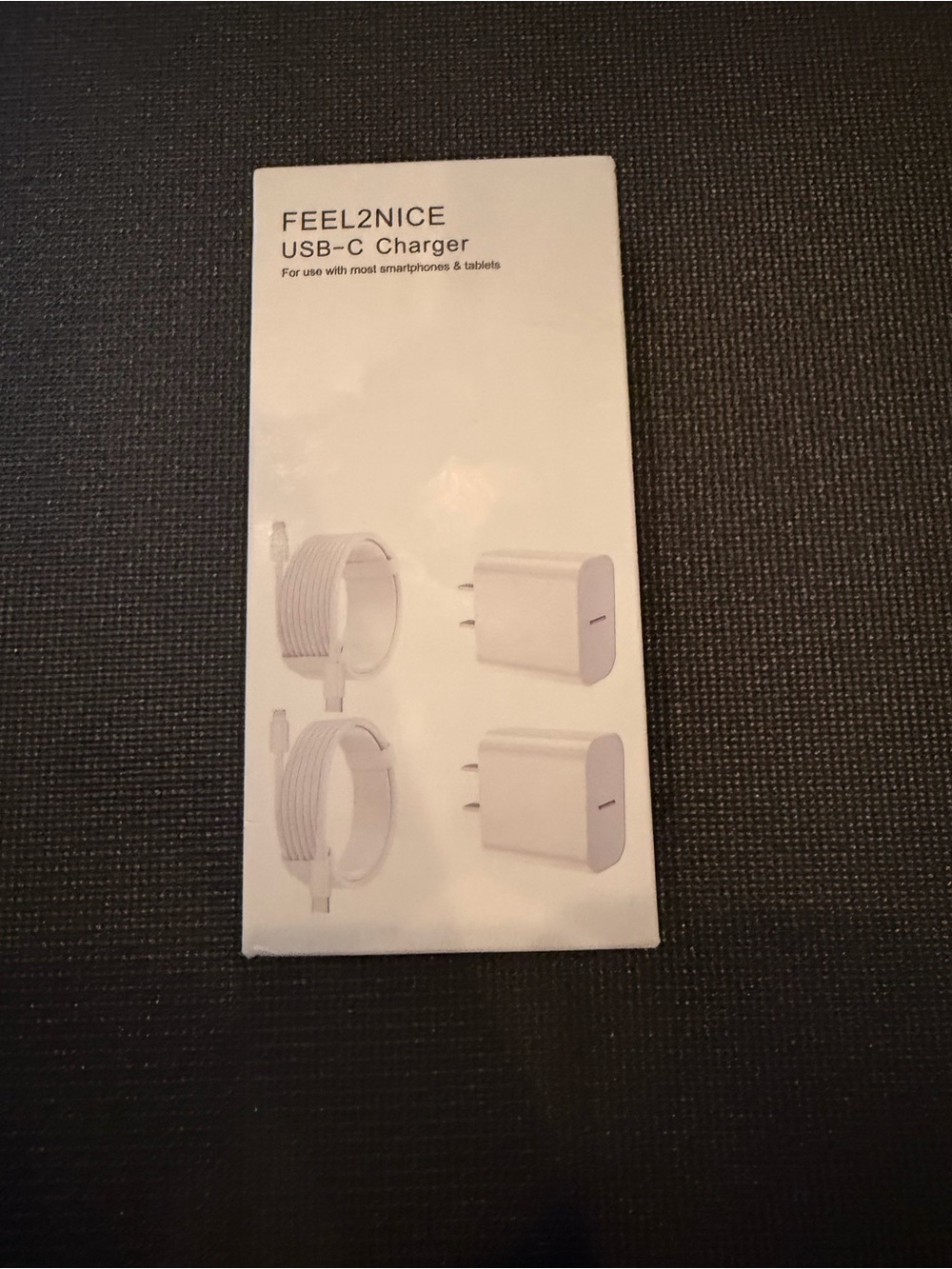 Feel2Nice USB-C Charger Twin Pack with Cables